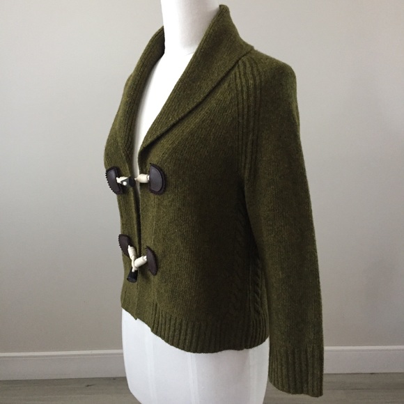 J. Crew Toggle Lambs Wool Cashmere Crop Cardigan - Picture 2 of 6
